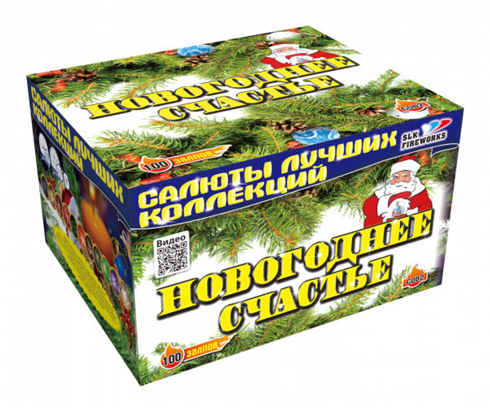 Фейерверк, батарея салютов Новогоднее счастье 100 х 1,2"-1,5"
