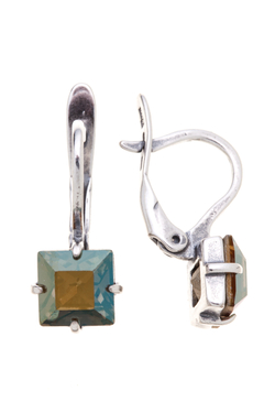 "Ларен" серьги в серебряном покрытии из коллекции "Циркония" от Jenavi  с английским замком