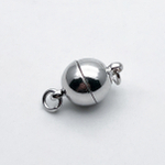 Замок магнитный, цвет серебро (родий), размер 16*9,5 мм, цена за 1 шт