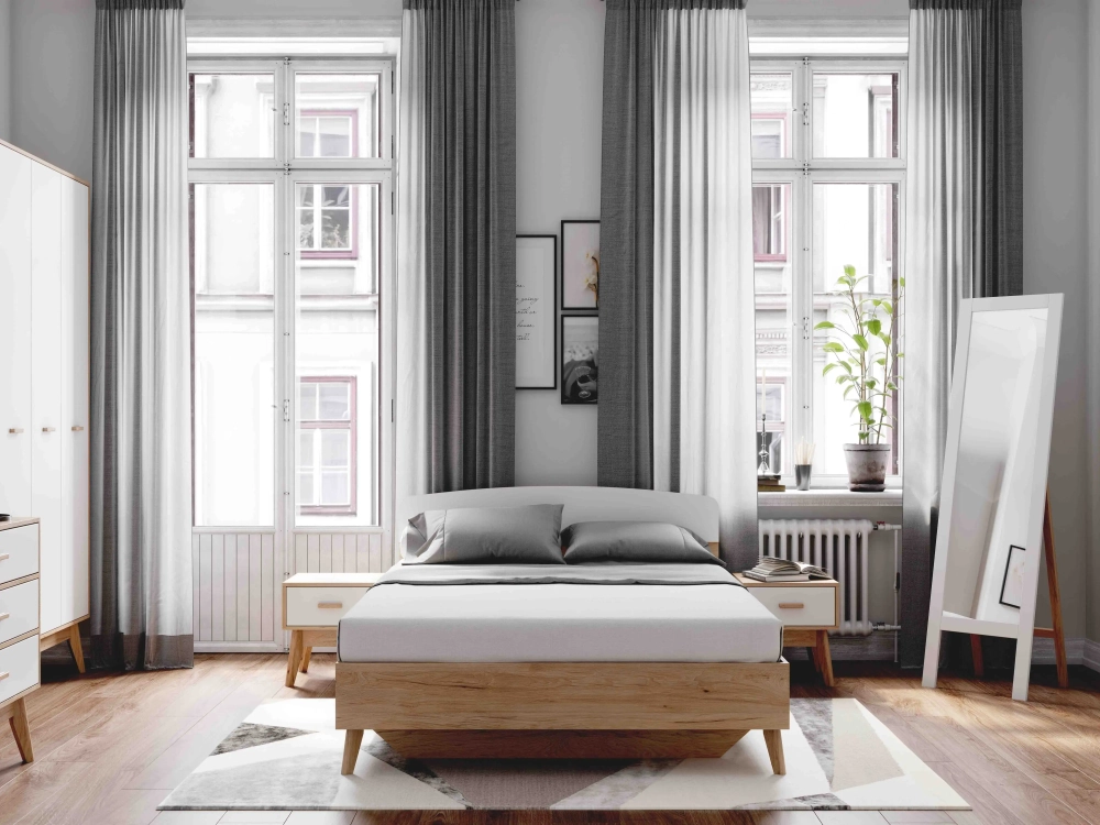 Зеркало напольное "Калгари" Белый дуб спальня