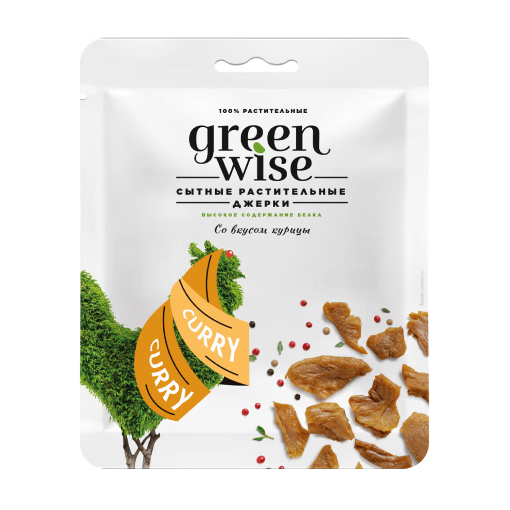 Джерки со вкусом курицы карри Greenwise, 36 г