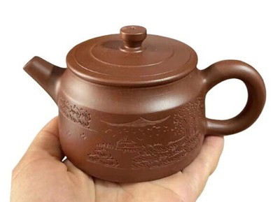 259306 Чайник ИСИН "ДЭ ЧЖУН" (Колокол добродетели), 170мл, в подар.коробке, глина коричн.