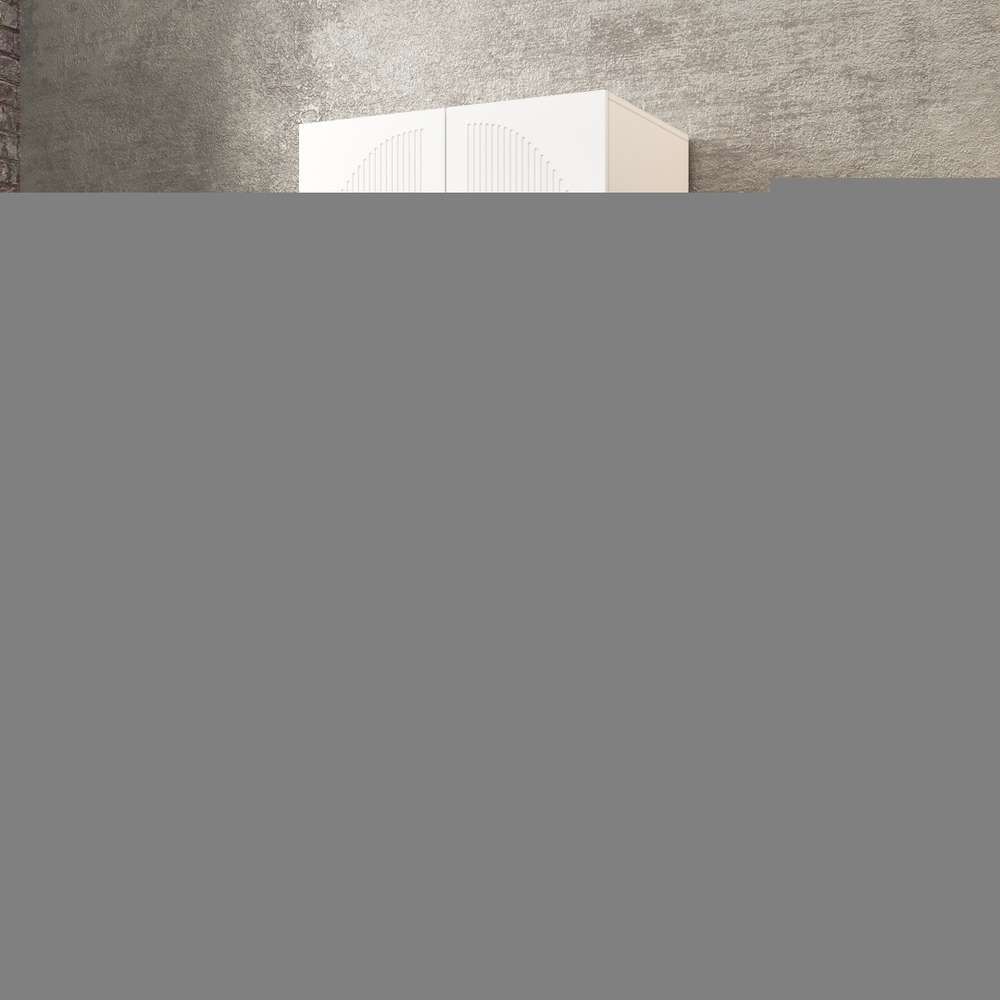 Шкаф Агератум МДФ двухсекционный в белой эмали - Белый Фасадный 0101  80*45*240