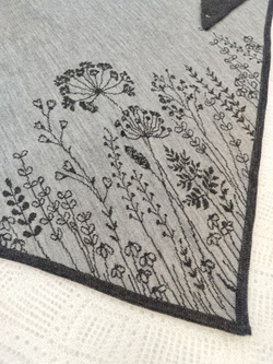 Оренбургский платок-косынка К502-03/24 серый/графит