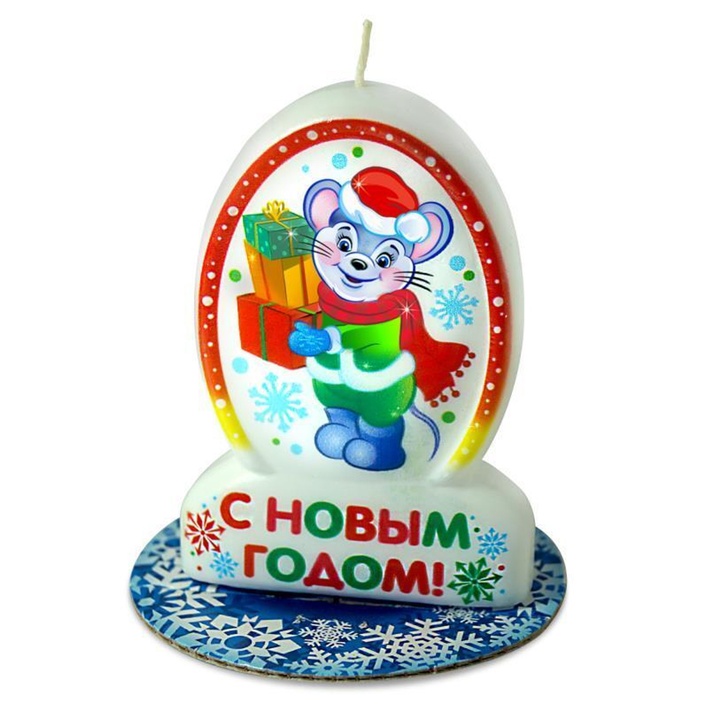 Свеча-овал "С новым годом" 2416