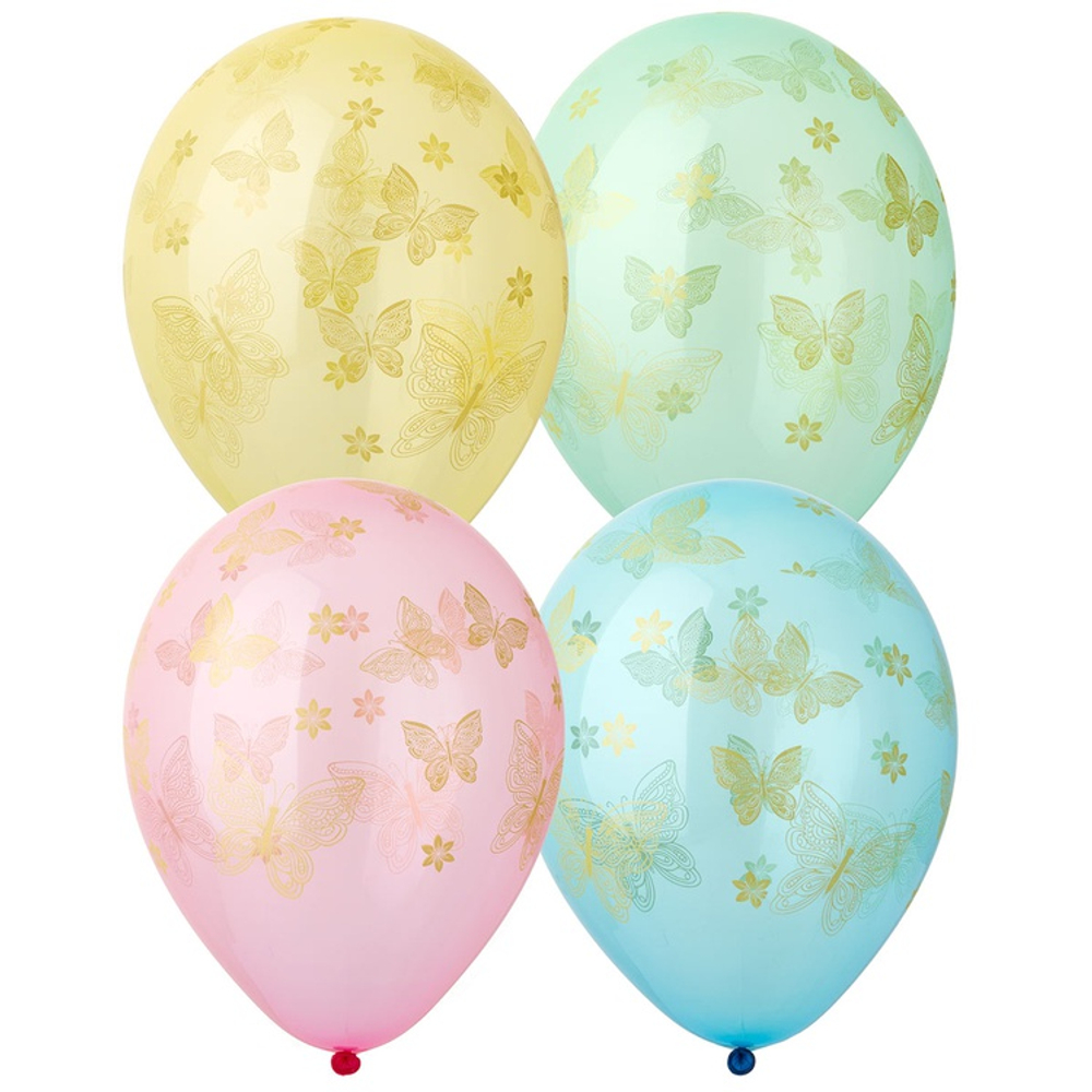 Шар латексный 35см Бабочки (Ассорти)