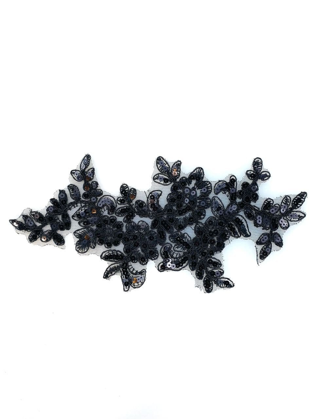 Патч с пайетками черный 22х10,5 см