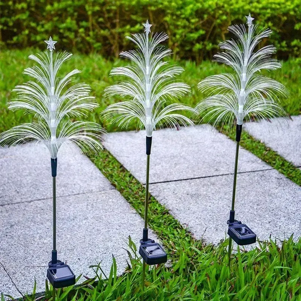 2 шт. Декоративный садовый уличный светильник на солнечной батарее "Фонарик Елочка"