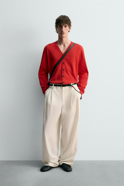 ZARA КАРДИГАН RELAXED FIT LIMITED EDITION, КРАСНЫЙ