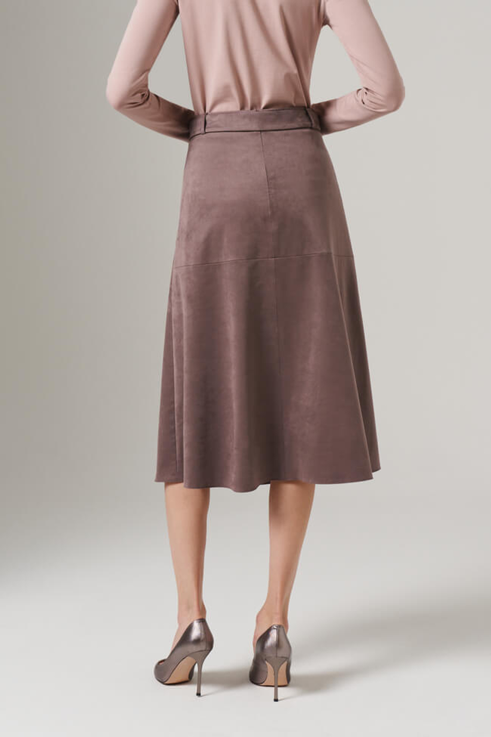 4852 Юбка женская (серо-розовый)