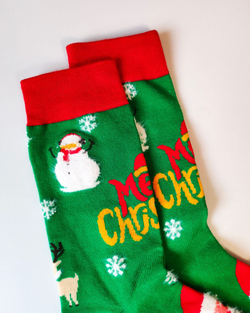 Носки НГ р.40-45 "Happy NY" Большой Санта Зеленые