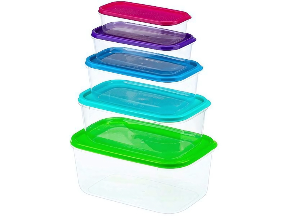 Набор контейнеров "Радуга" 5шт (0,25л+0,45л+0,8л+1,3л+2,1л) микс