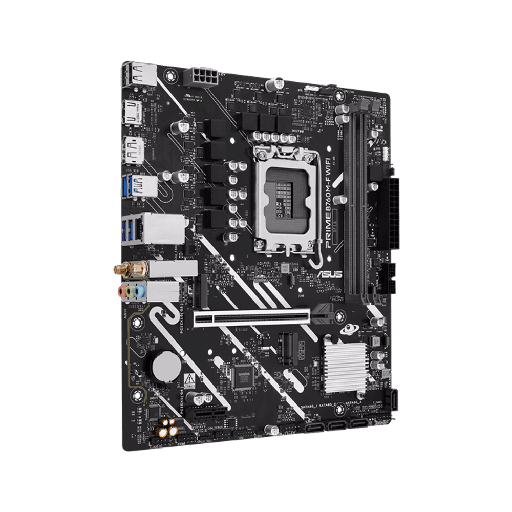 Материнская плата ASUS PRIME B760M-F WIFI, LGA1700 B760 2xDDR5 4xSATA3 2xM.2 RAID 1xHDMI 1xDP mATX