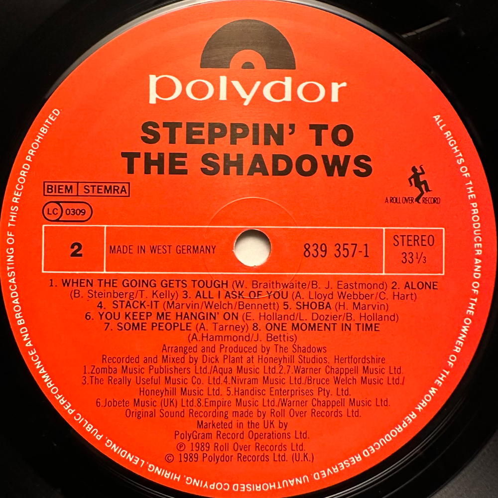 The Shadows ‎– Steppin' To The Shadows (Германия 1989г.)