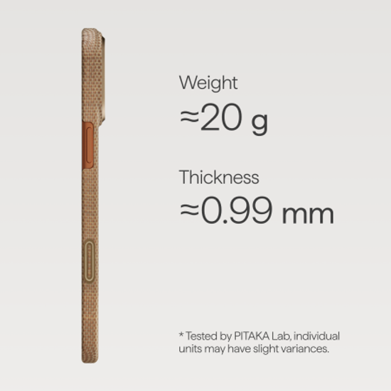 Чехол Pitaka Ultra-Slim Case (PitaTap™) для iPhone 17 Pro, Golden Glint