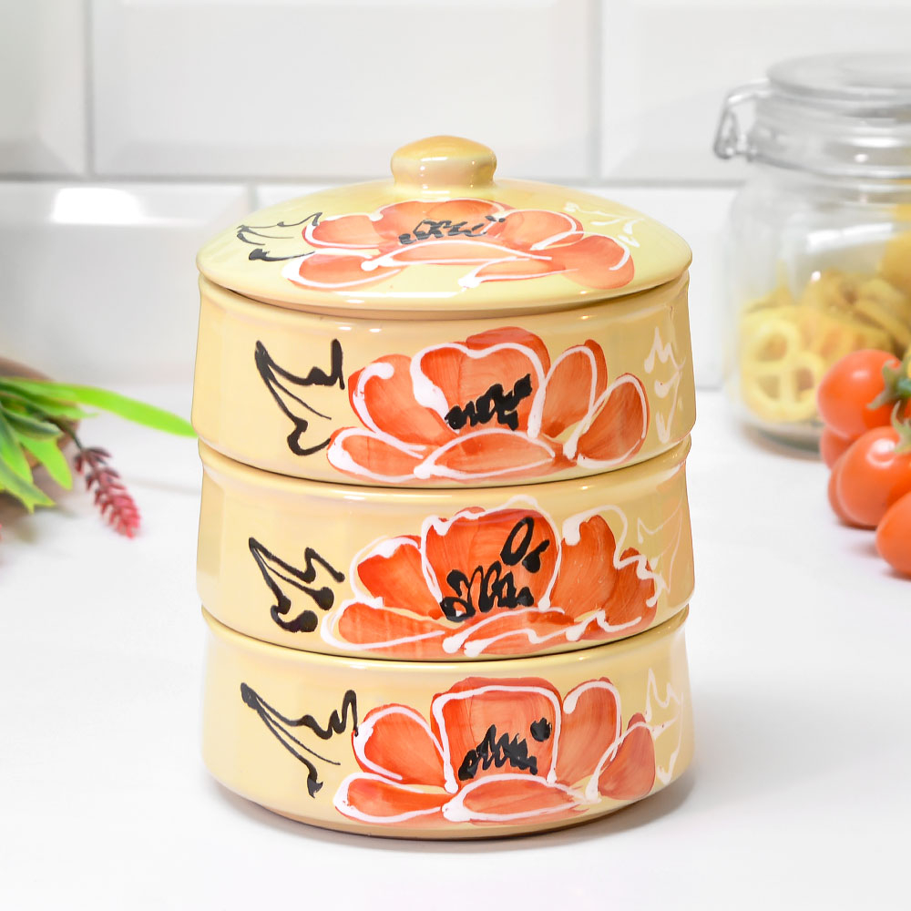 Набор для холодца 3 предмета "Малыш" Мак бежевый