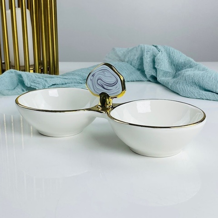 Lenardi 133-472 Менажница 22,5х10,5х8см ЛАЗУРИТ в под.уп.(х24)Фарфор