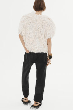 ZARA ТОП ИЗ ИСКУССТВЕННОГО МЕХА - LIMITED EDITION, СВЕТЛО-БЕЖЕВЫЙ