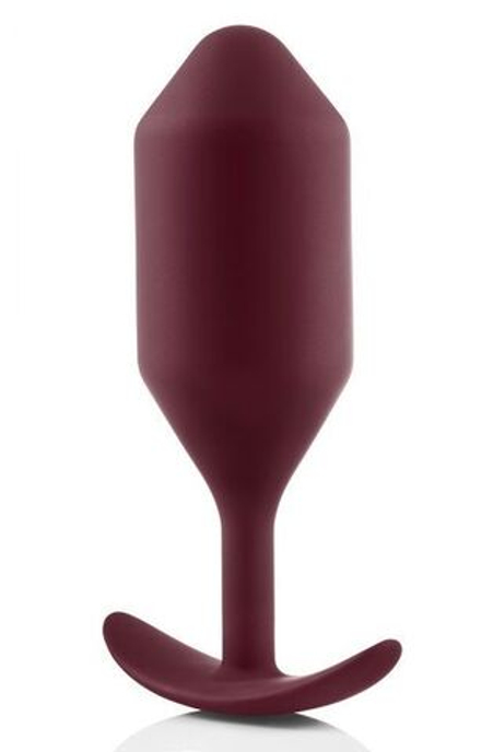 Бордовая пробка для ношения B-vibe Snug Plug 5 - 14 см.