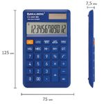 Калькулятор карманный Brauberg, 12 разрядов, CX-102C-BU, двойное питание, 76х126х9мм, синий