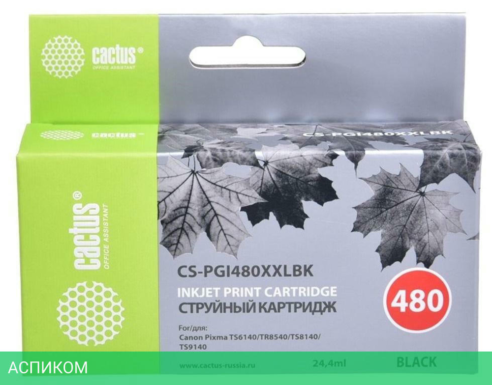 Картридж Cactus CS-PGI480XXLBK Black