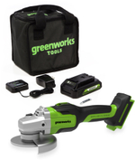 УШМ GREENWORKS GD24AGK2 в компл. с АКБ 2Ач. и ЗУ (3200207UA)