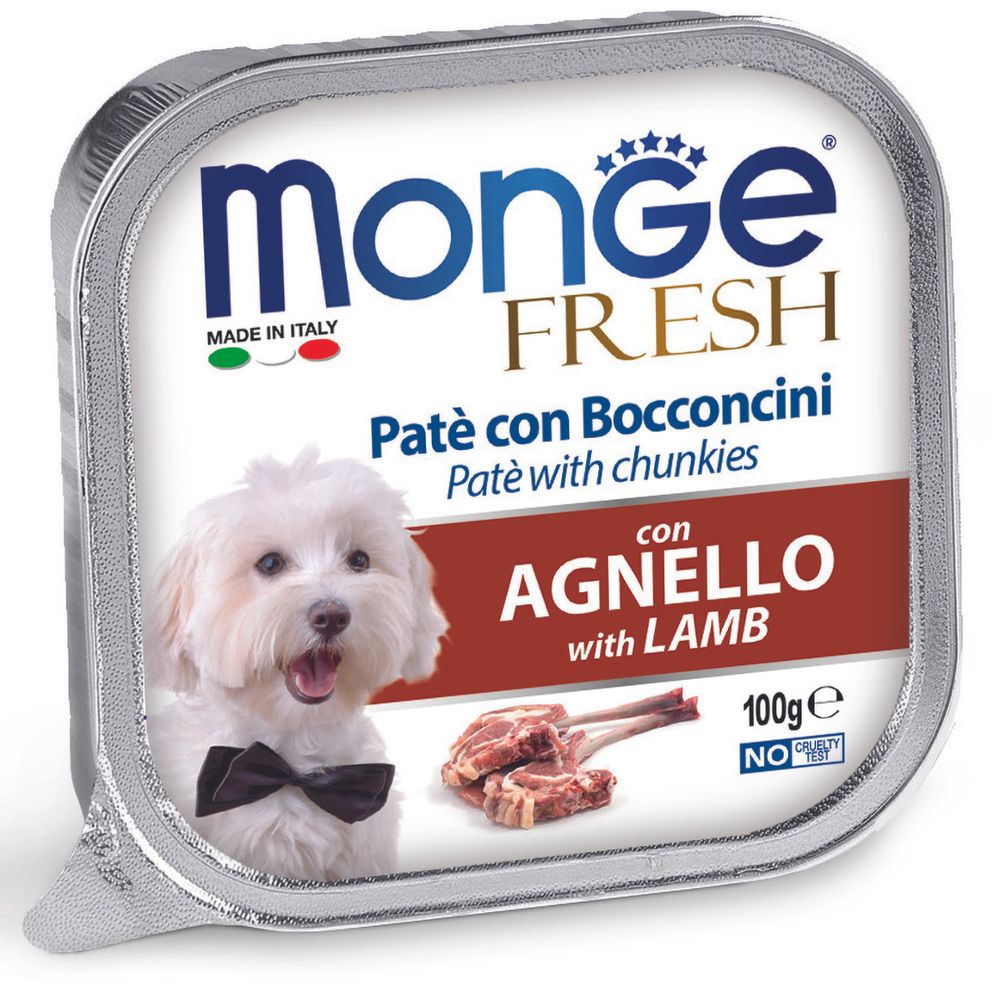 Влажный корм Monge Dog Fresh для собак, с ягненком, консервы 100 г Влажный корм Monge Dog Fresh для собак, с ягненком, консервы 100 г