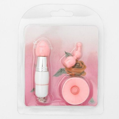 Белый вибратор-брелок с 3 сменными насадками (Цвет: белый)