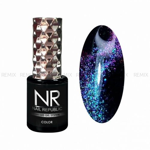 NR Гель-лак CAT-40 5D, Изумрудно-сиреневый (10 мл)