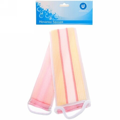 Мочалка для тела комбинированная «Ultramarine - В Баньку!», вертикальные полосы, 58*10см 763-006 гл арт