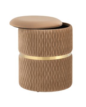 Пуф Джесси с ящиком велюр бежевый