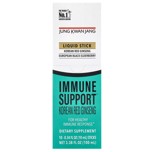 JungKwanJang, жидкий стик с корейским красным женьшенем, поддержка иммунитета, 10 пакетиков по 10 мл (0,34 жидк. унции)