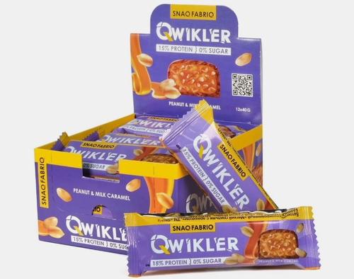 Батончик QWIKLER - (Грильяж-Арахис)