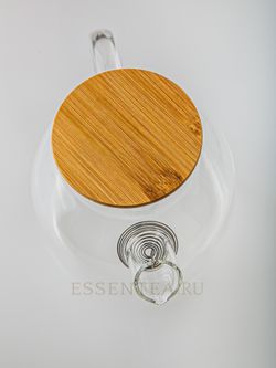 Чайник стеклянный с бамбуковой крышкой 1000мл