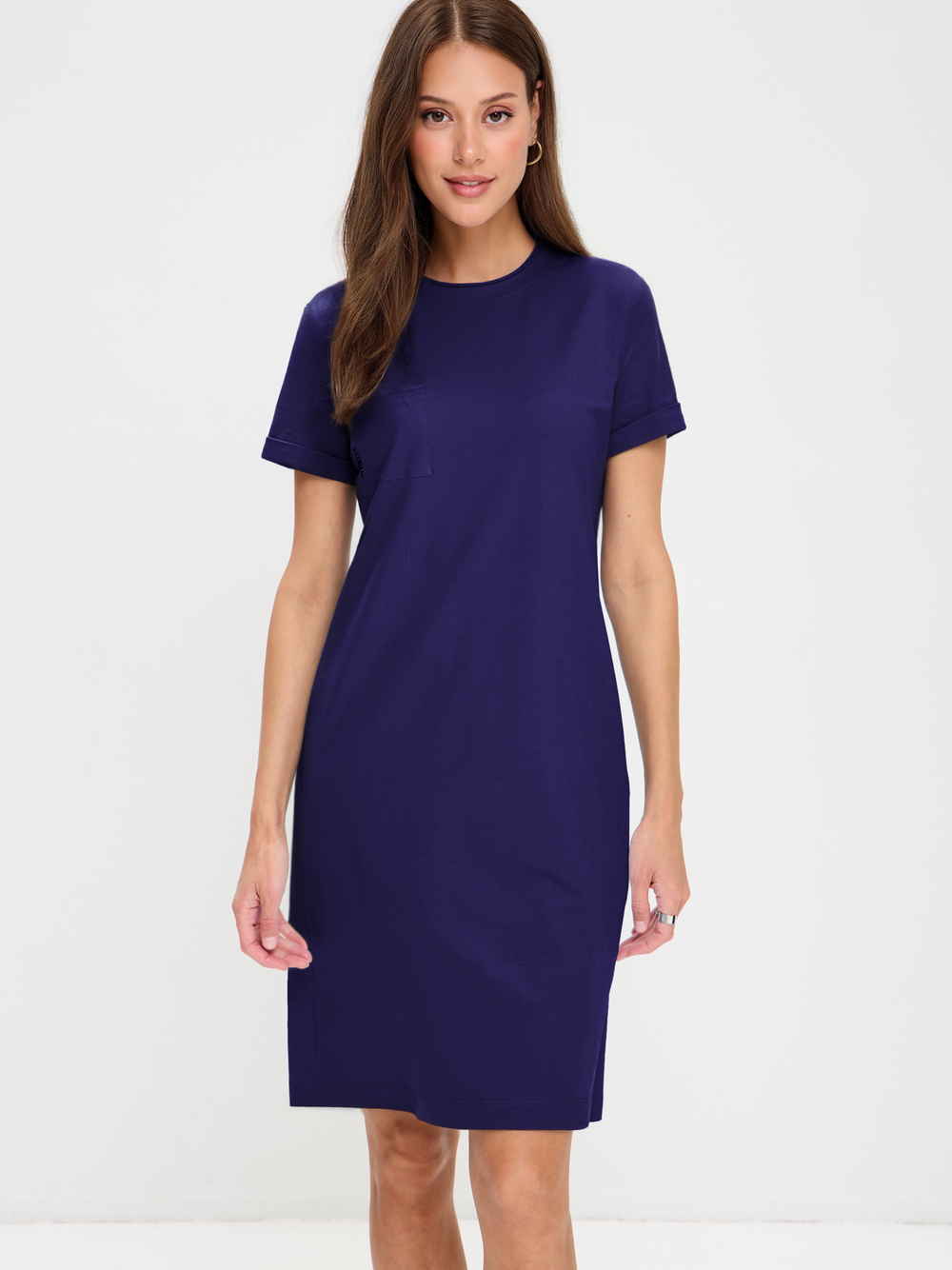 Домашнее платье из трикотажа с карманом