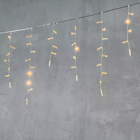 Светодиодная бахрома с колпачком 4,9*0,5 м., 189 экстра теплых белых LED ламп, прозрачный провод ПВХ, IP65, Beauty Led (PIL189CAP-10-2EWW)