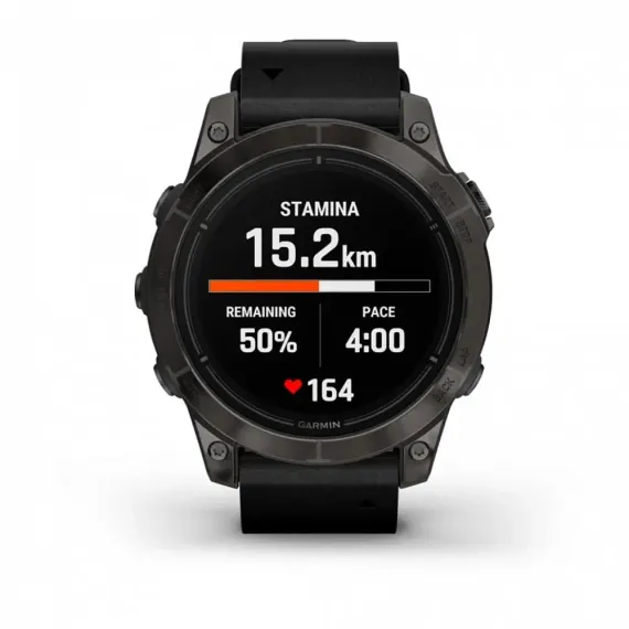 Garmin epix Pro (Gen 2) Sapphire Edition 47 мм, титановый, угольно-серый DLC, черный кожаный ремешок