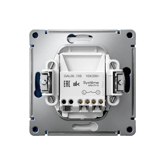 Выключатель 1-кл. ArtGallery 10AX с подсветкой быстрозажим. клем. механизм аквамарин SE GAL001113S