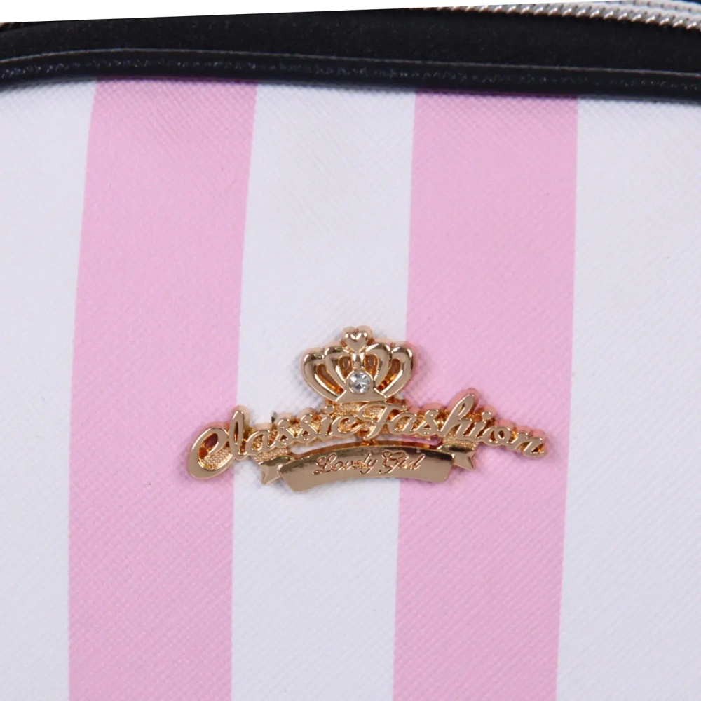 Косметичка «ФРАТЕЛЛИ», цвет розовый/белый, 24*15*7см (лейбл Ultramarin)