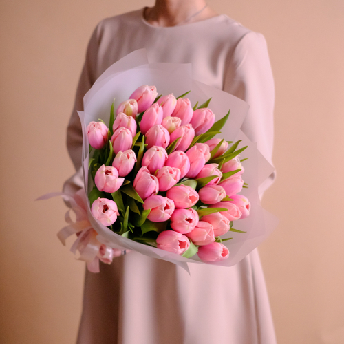 Купить Букет 35 нежных тюльпанов Тиз Бутс #828