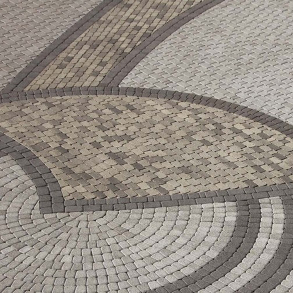 Тротуарная плитка КЛАССИКО (круг) - Гранит Белый, комплект из 3 видов плит