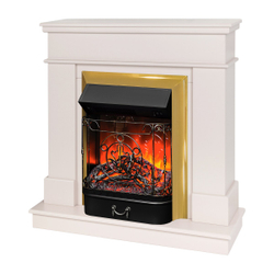 Электрокамин RealFlame Selena STD PN пудра с очагом Majestic Lux Brass