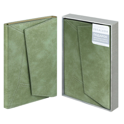Ежедневник недатированный ESCALADA, А5, 120 л., арт. 70606/ 15 СПИЛОК МЕТАЛЛИК ЗЕЛЁНЫЙ (кожзам: 146x211 мм, твёрдый переплёт, запаянный край, материал обложки: искусственная кожа "Спилок металлик"; способ крепления блока: ниткошвейный; вн. блок: 120