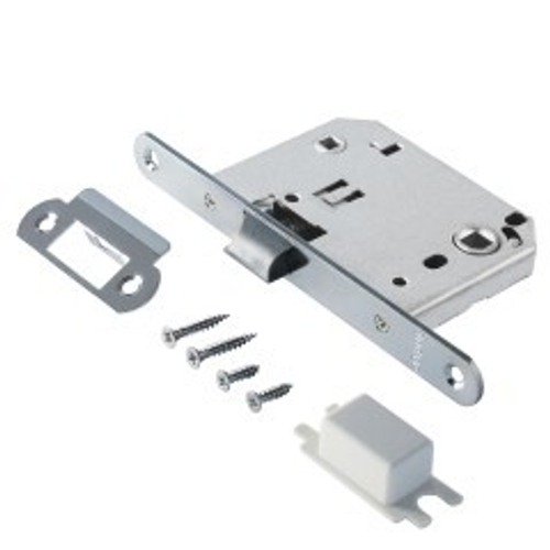 Защелка АЛЛЮР АРТ L7050 PR СР хром, пластик, овал.планка 18мм б/ручек с фиксатором  / 11560