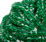 БВ024НН4 Хрустальные бусины квадратные, цвет: изумрудный, размер 4 мм, кол-во: 44-45 шт.