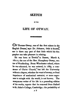 The Works of Thomas Otway,: Consisting of His Plays, Poems, and Letters. Volume 1 | Thomas Otway