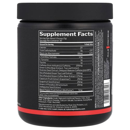 Rule One Proteins, Burn ™, Thermo Weight Management, снежный конус, 210 г (7,41 унции)