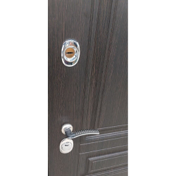 Входная металлическая дверь с зеркалом RеX (РЕКС) Премиум 3К 243 Венге / 2XL Силк сноу (белый матовый,без текстуры)
