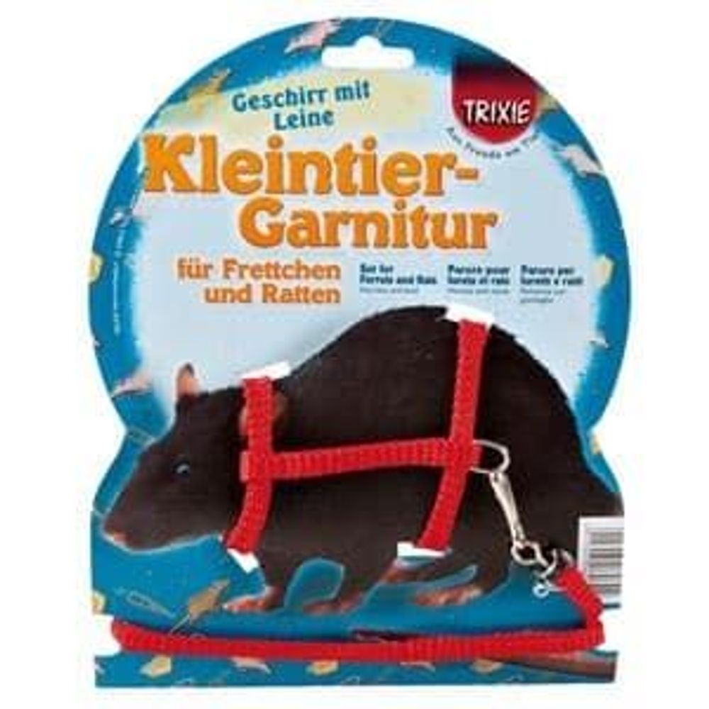TRIXIE Шлейка для крыс и хорьков 8мм х 1,25м с подком