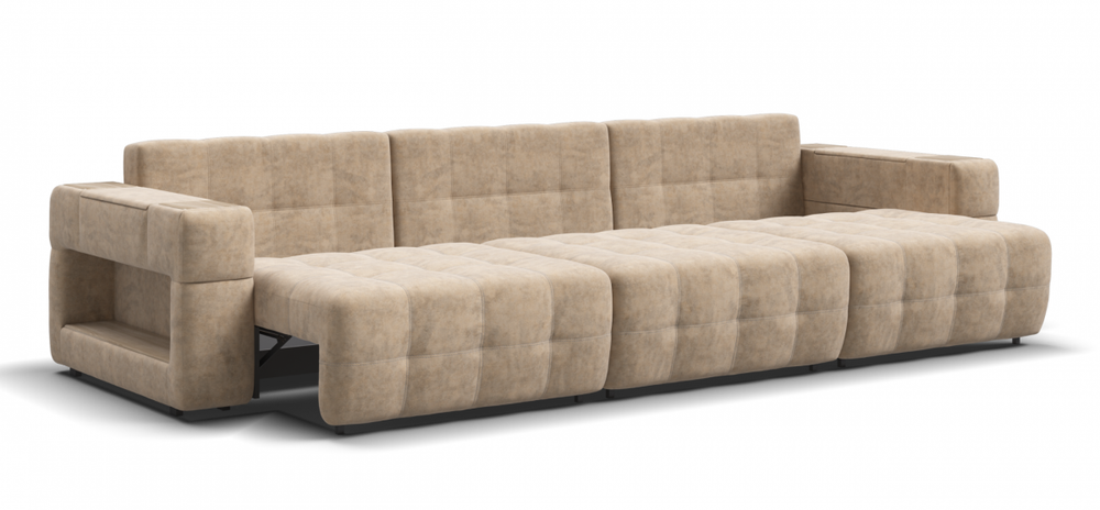 Диван BOSS.XO MAX Велюр Royal шампань / WOOD Snow